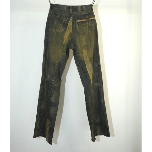 VTG Roberto Cavalli Textured Pattern Straight Leg Denim Jeans Gray W31 Men's - Picture 2 of 12